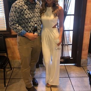 White floor length jumpsuit